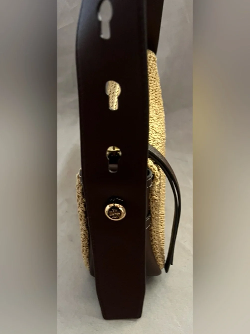 Tory Burch ROMY WOVEN Leather Shoulder Bag $395
